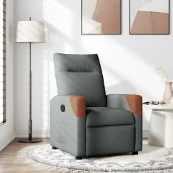 vidaXL Relaxfauteuil Donkergrijze Stof