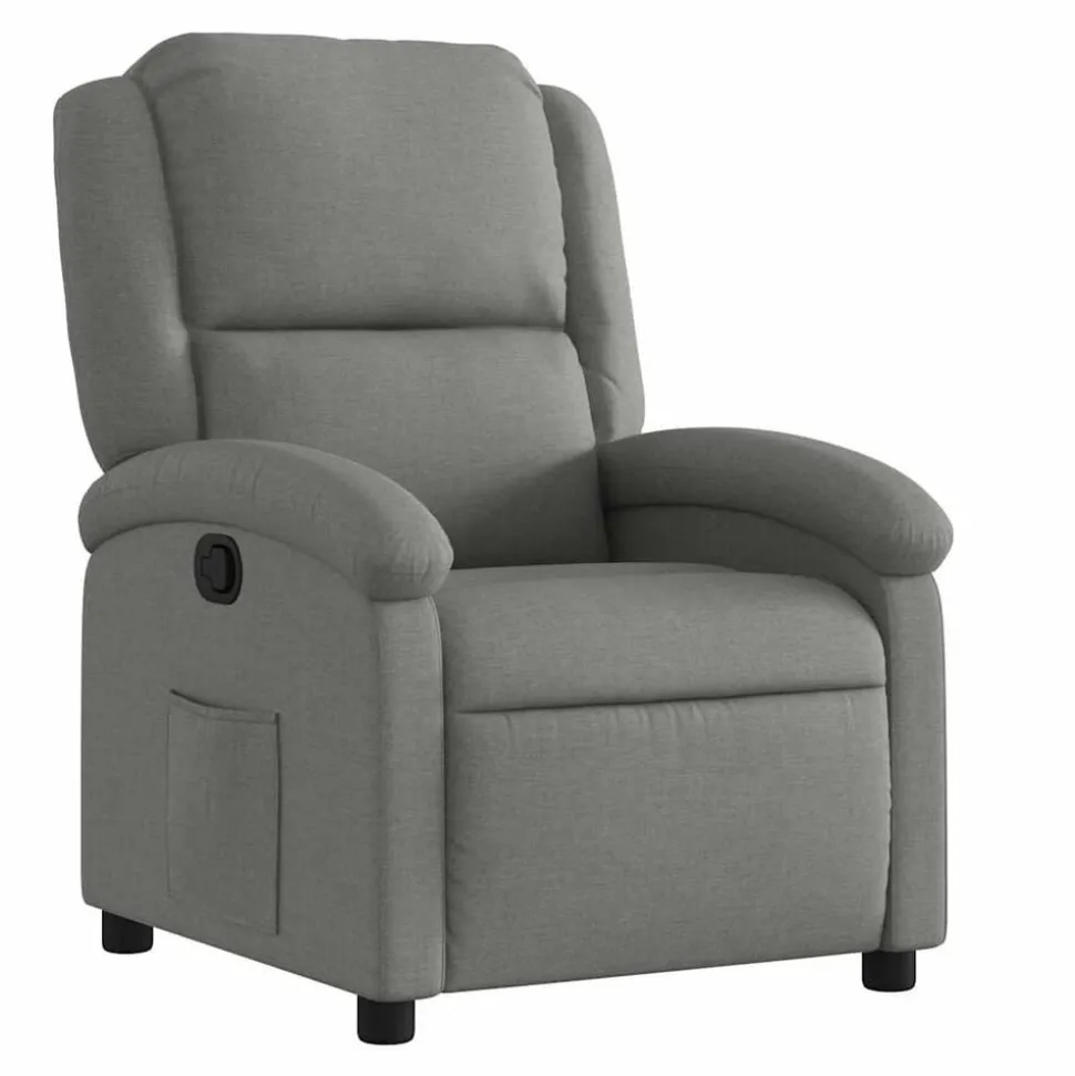vidaXL Relaxfauteuil Donkergrijze Stof