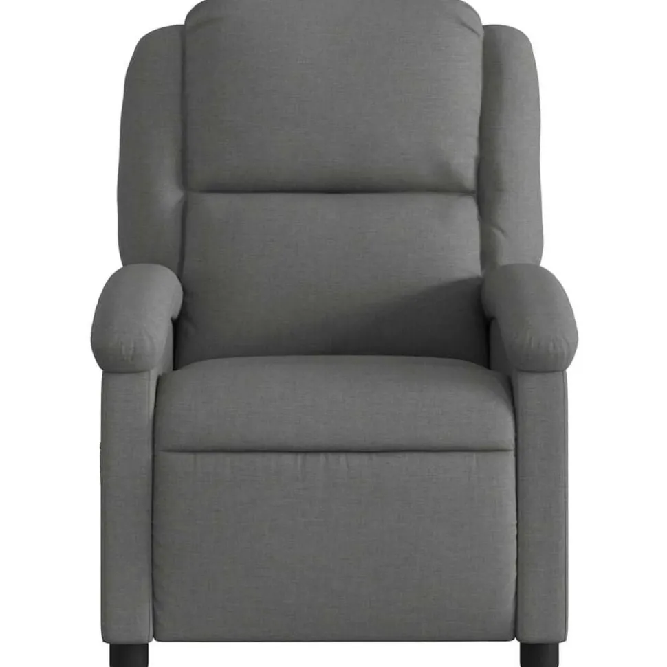 vidaXL Relaxfauteuil Donkergrijze Stof