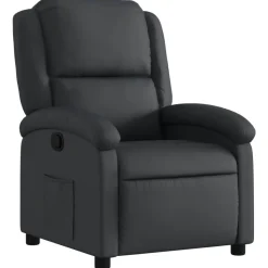vidaXL Relaxfauteuil Zwart Echt Leer
