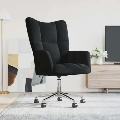vidaXL Relaxstoel fluweel zwart