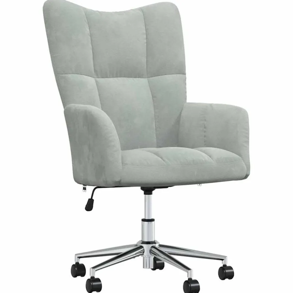 vidaXL Relaxstoel fluweel lichtgrijs