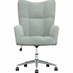 vidaXL Relaxstoel fluweel lichtgrijs