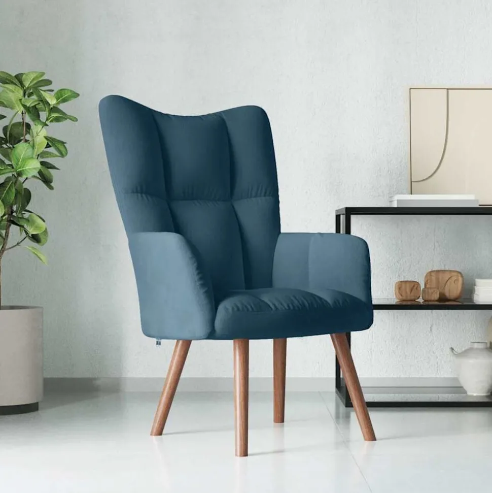 vidaXL Relaxstoel fluweel blauw