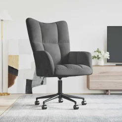 vidaXL Relaxstoel fluweel donkergrijs