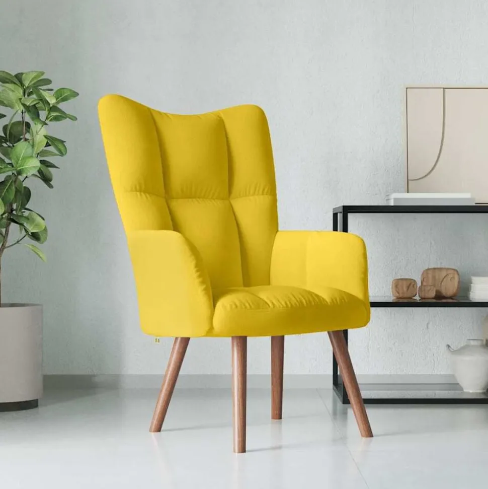 vidaXL Relaxstoel fluweel mosterdgeel