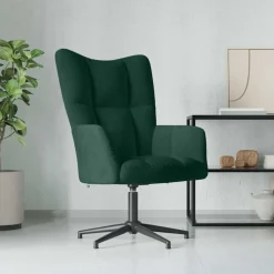 vidaXL Relaxstoel fluweel donkergoen