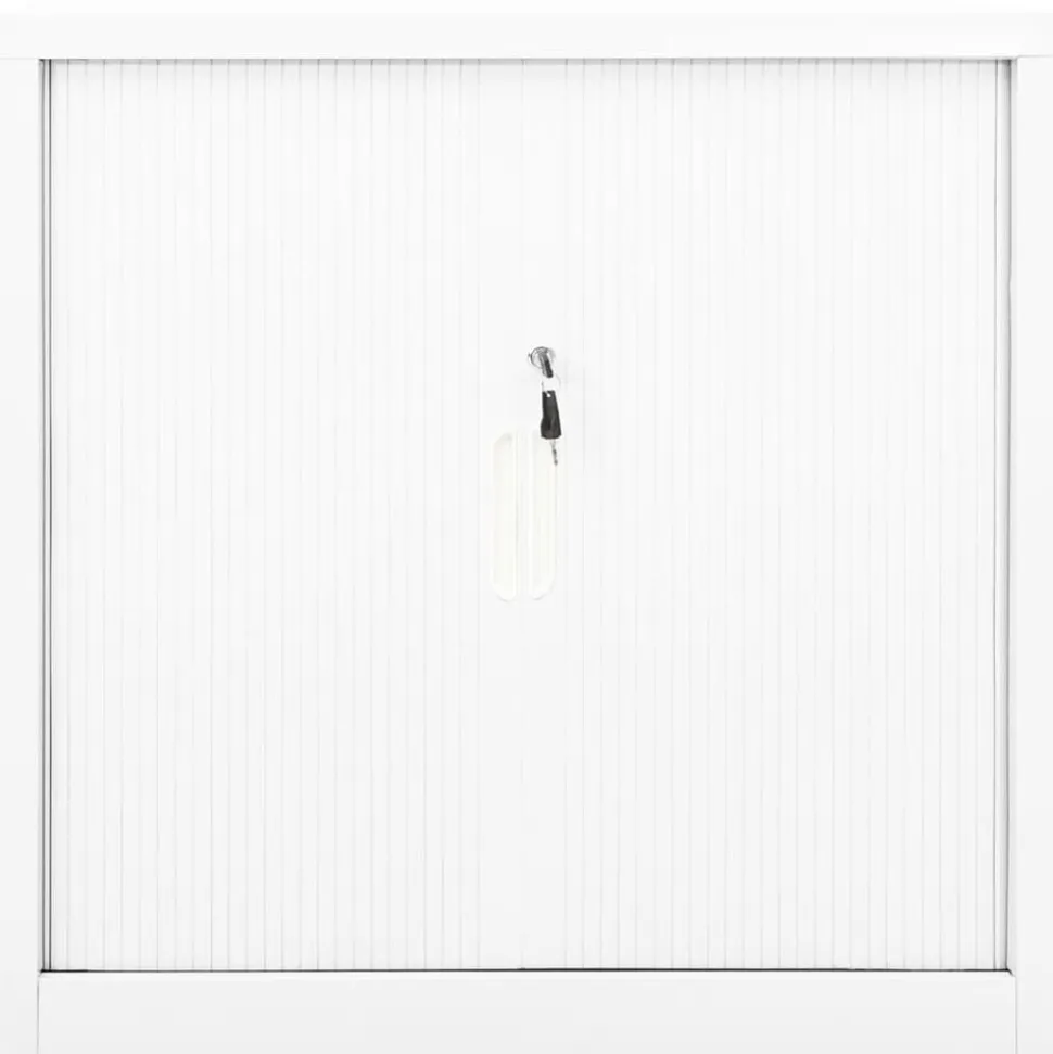 vidaXL Roldeurkast 90x40x90 cm staal wit