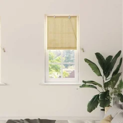 vidaXL Rolgordijn met gordijnen Natuur 60 x 160 cm Bamboe