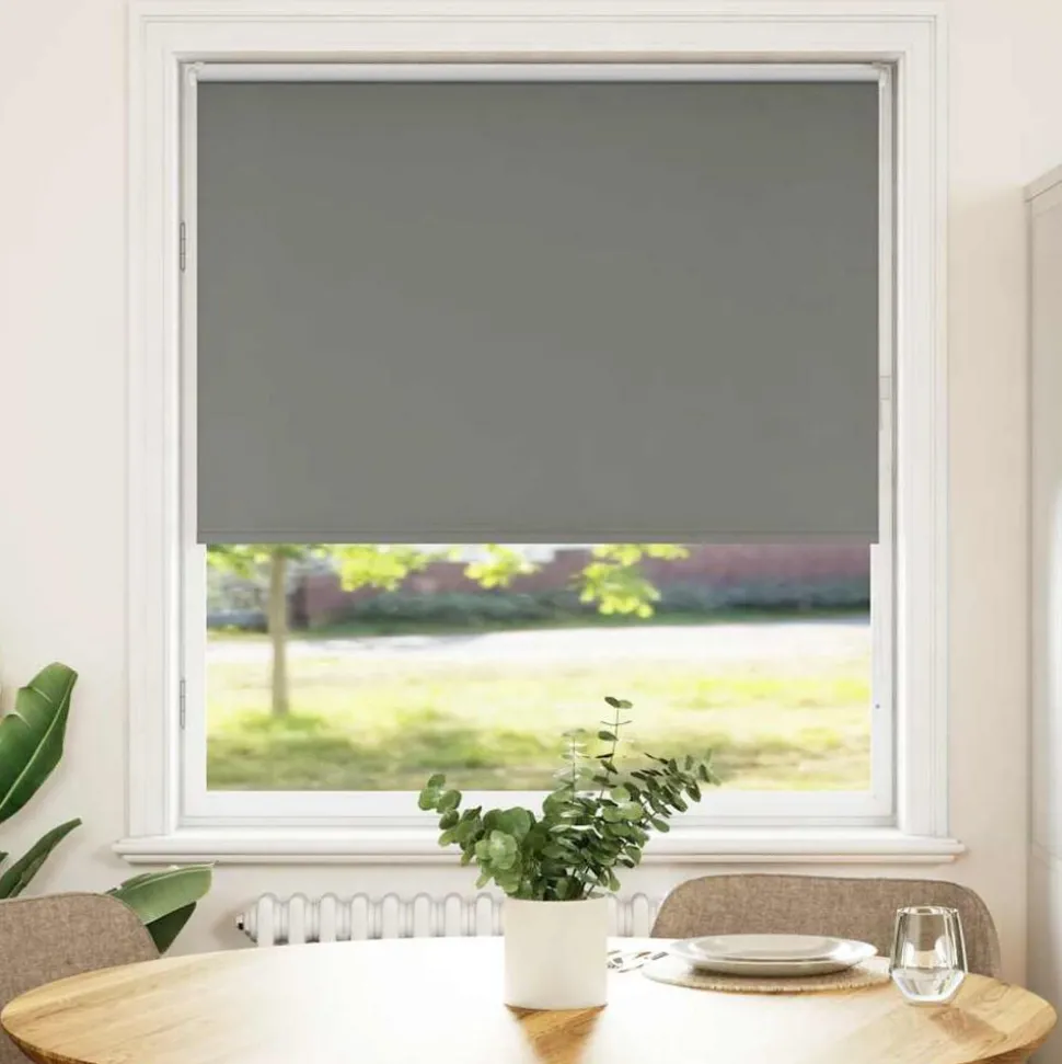 vidaXL Rolgordijn verduisterend 115x130 cm stofbreedte 110,7 cm grijs