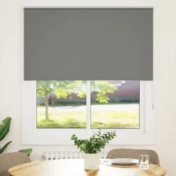 vidaXL Rolgordijn verduisterend 140x175 cm stofbreedte 136,6 cm grijs