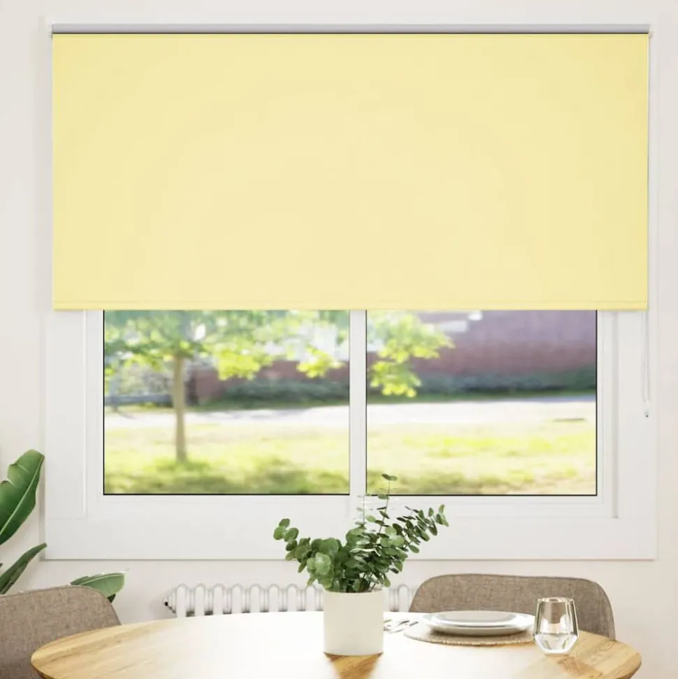 vidaXL Rolgordijn verduisterend 155x130 cm stofbreedte 151,6 cm geel