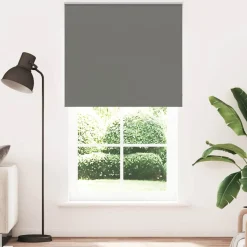 vidaXL Rolgordijn verduisterend 140x230 cm stofbreedte 136,6 cm grijs