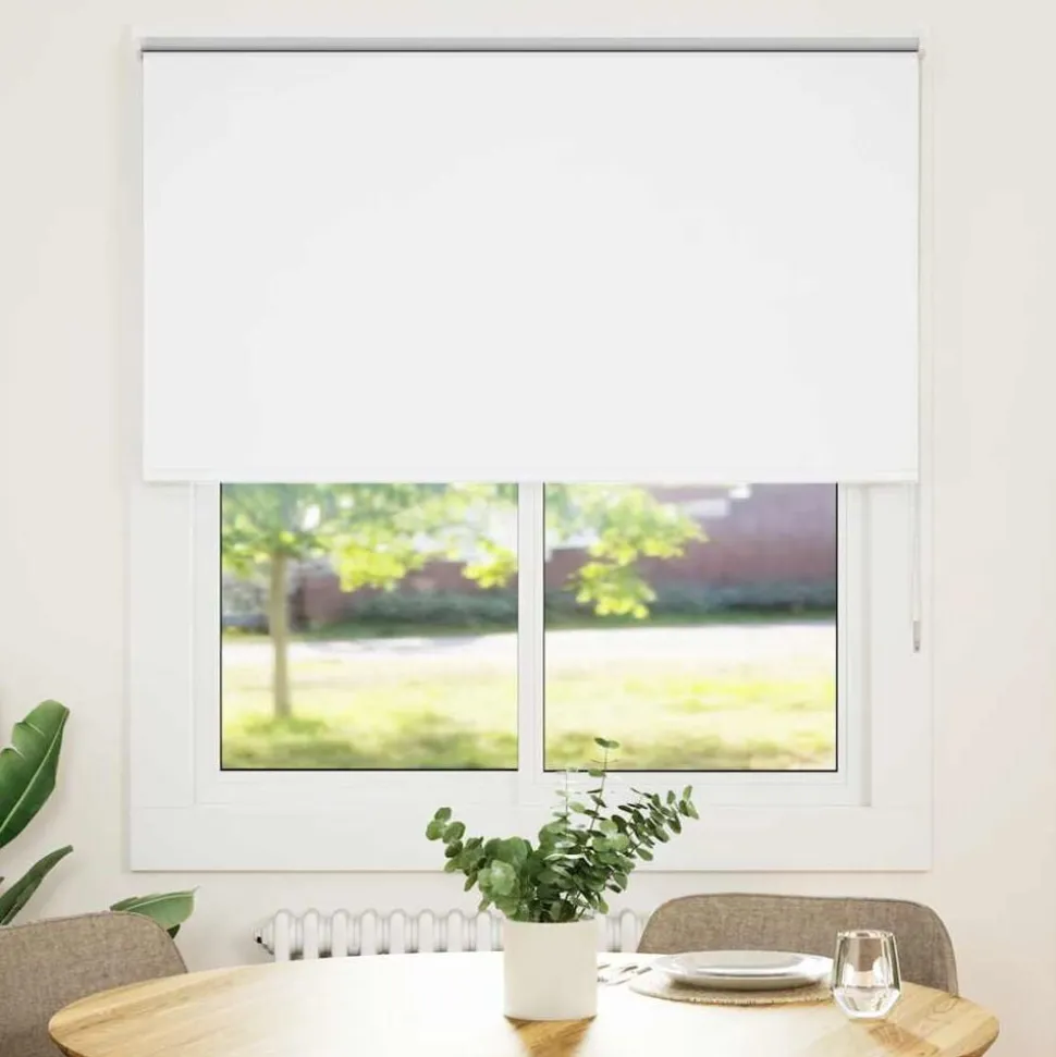 vidaXL Rolgordijn verduisterend 130x150 cm stofbreedte 126,6 cm wit