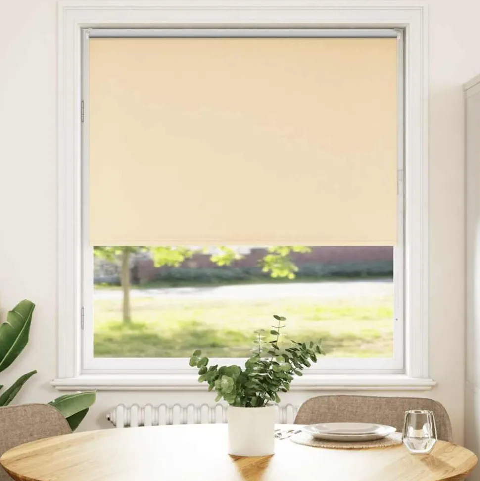 vidaXL Rolgordijn verduisterend 105x130 cm stofbreedte 100,7 cm beige