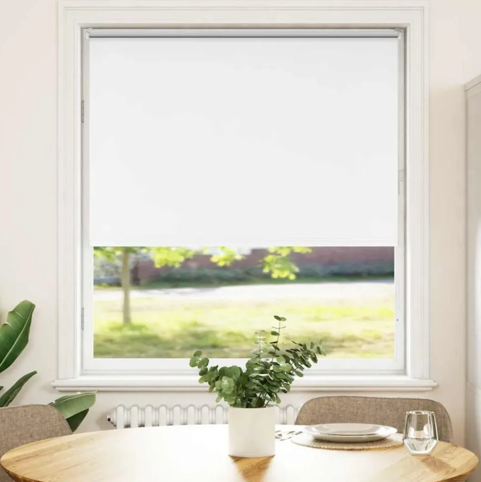 vidaXL Rolgordijn verduisterend 115x130 cm stofbreedte 110,7 cm wit