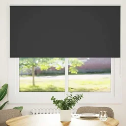 vidaXL Rolgordijn verduisterend 145x175 cm stofbreedte 141,6 cm zwart