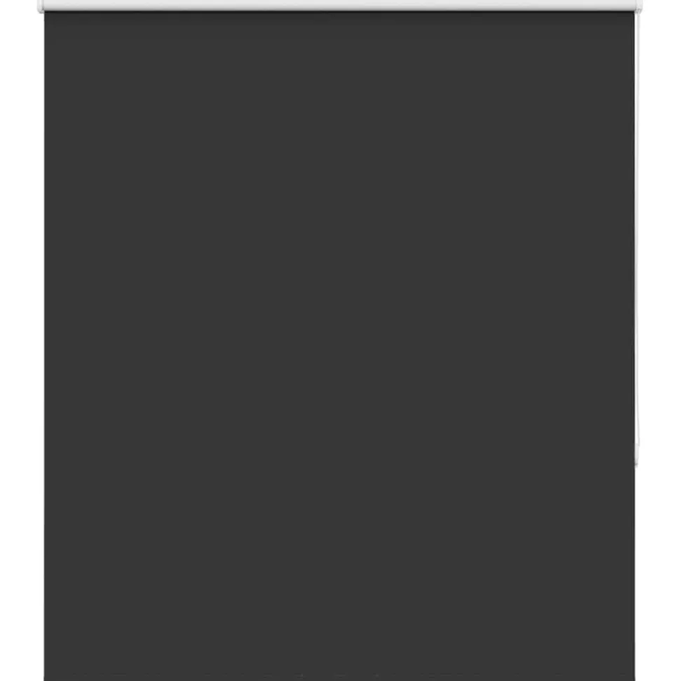 vidaXL Rolgordijn verduisterend 140x130 cm stofbreedte 136,6 cm zwart