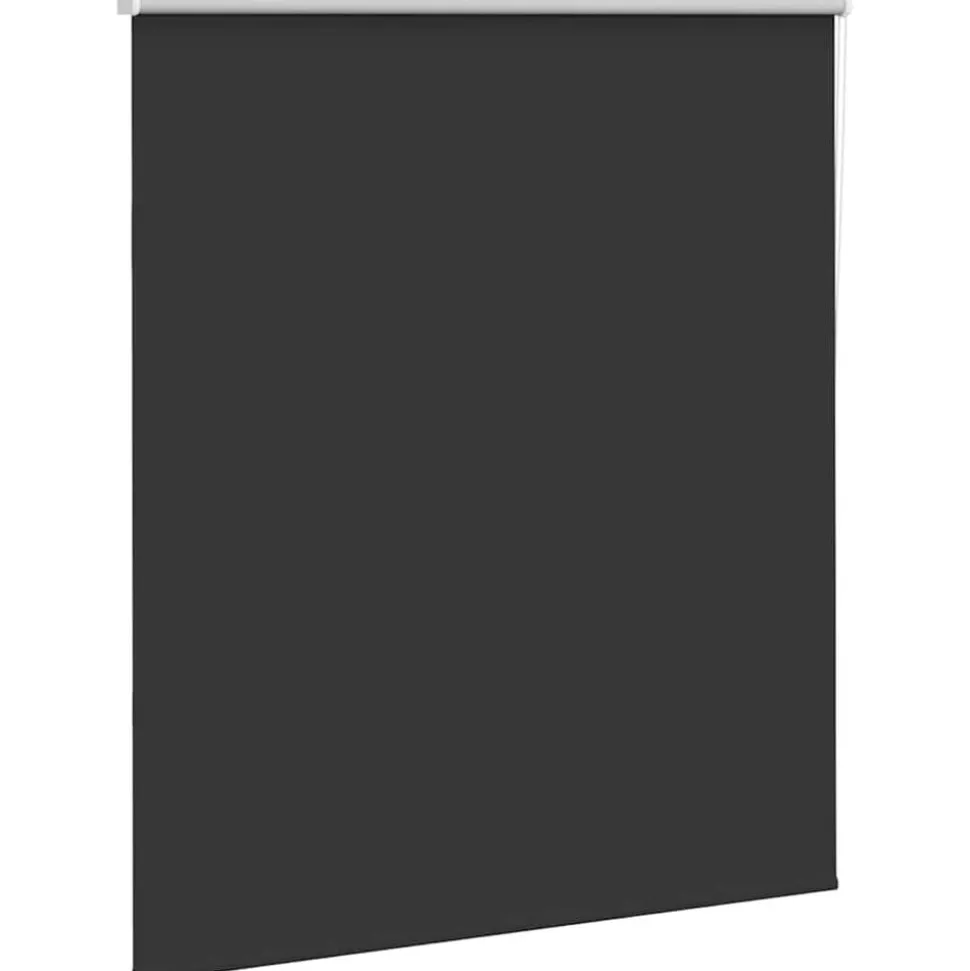 vidaXL Rolgordijn verduisterend 140x130 cm stofbreedte 136,6 cm zwart