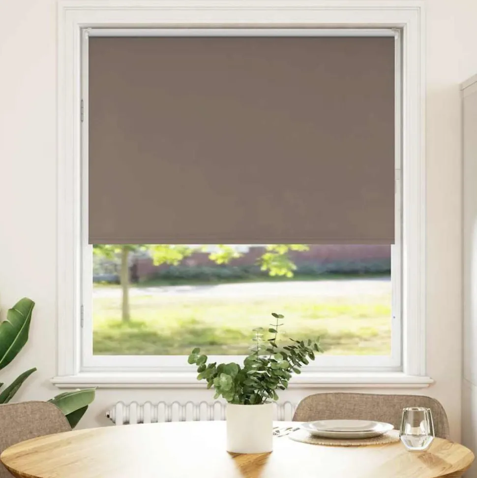 vidaXL Rolgordijn verduisterend koffie 115x130 cm stofbreedte 110,7 cm
