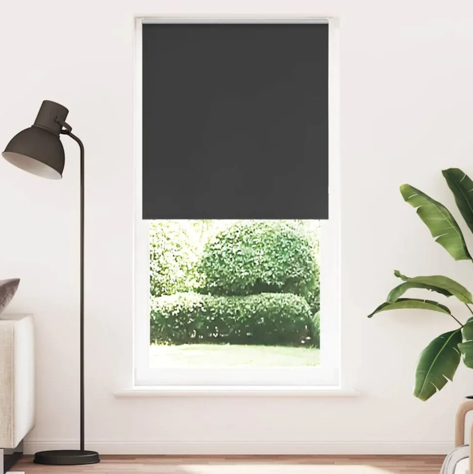 vidaXL Rolgordijn verduisterend 105x210 cm stofbreedte 100,7 cm zwart