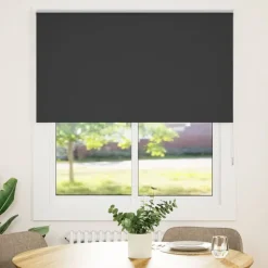 vidaXL Rolgordijn verduisterend 125x130 cm stofbreedte 121,6 cm zwart