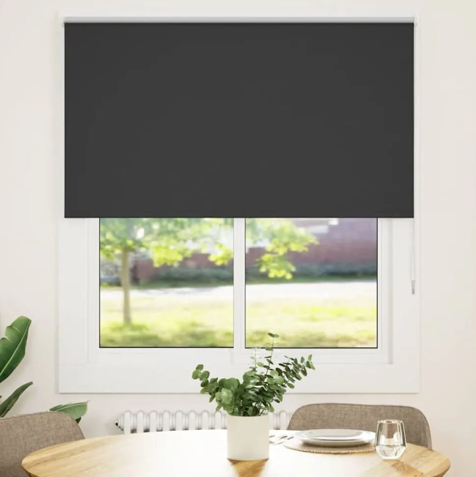 vidaXL Rolgordijn verduisterend 125x130 cm stofbreedte 121,6 cm zwart