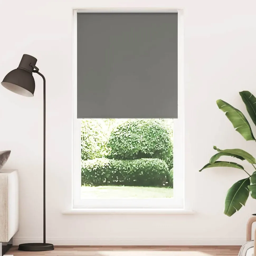 vidaXL Rolgordijn verduisterend 115x230 cm stofbreedte 110,7 cm grijs