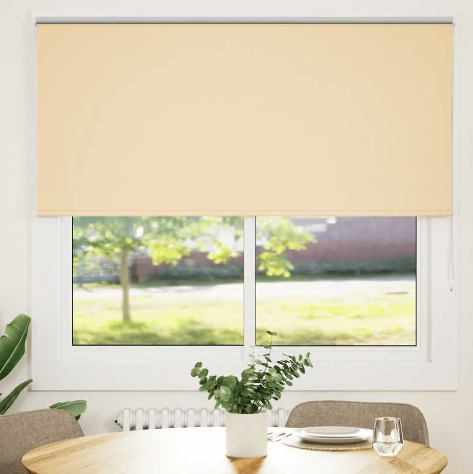 vidaXL Rolgordijn verduisterend 160x130 cm stofbreedte 156,6 cm beige