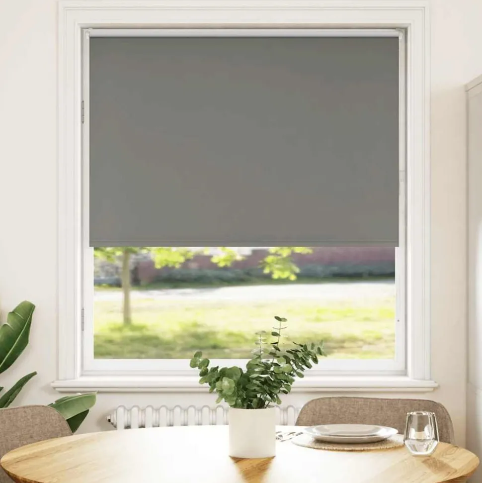 vidaXL Rolgordijn verduisterend 105x130 cm stofbreedte 100,7 cm grijs