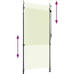 vidaXL Rolgordijn voor buiten 100x270 cm crème
