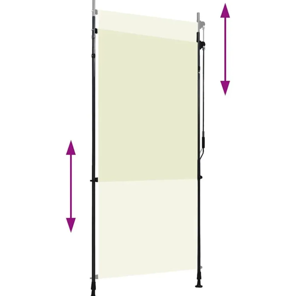 vidaXL Rolgordijn voor buiten 100x270 cm crème