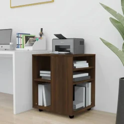 vidaXL Rolkast 60x53x72 cm bewerkt hout bruin eikenkleur