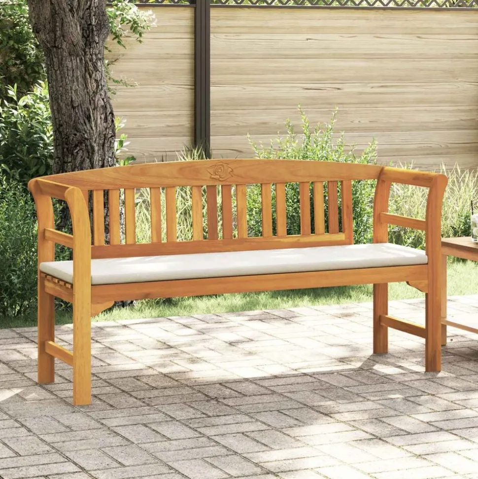 vidaXL Rozenbank Natuurlijk 157 x 46 x 82,5 cm Massief Acaciahout