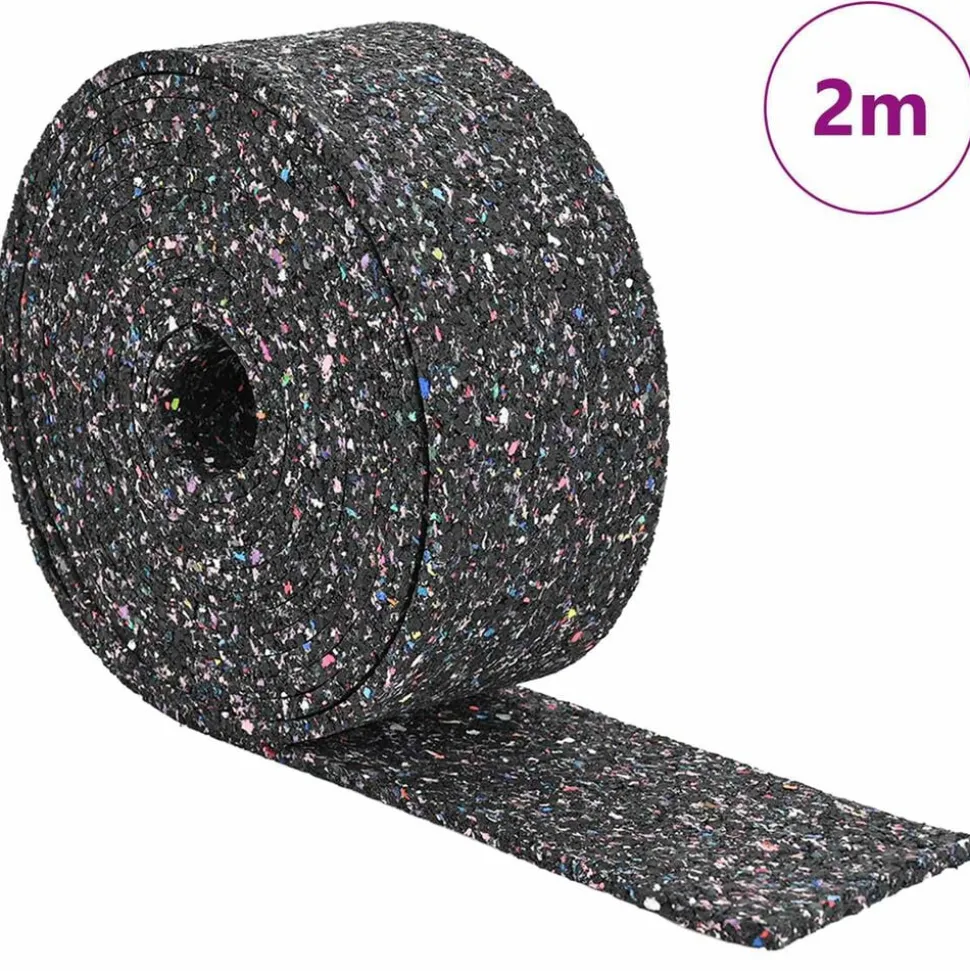 vidaXL Rubbergranulaatrol Zwart 200 x 5 x 0,3 cm Rubber