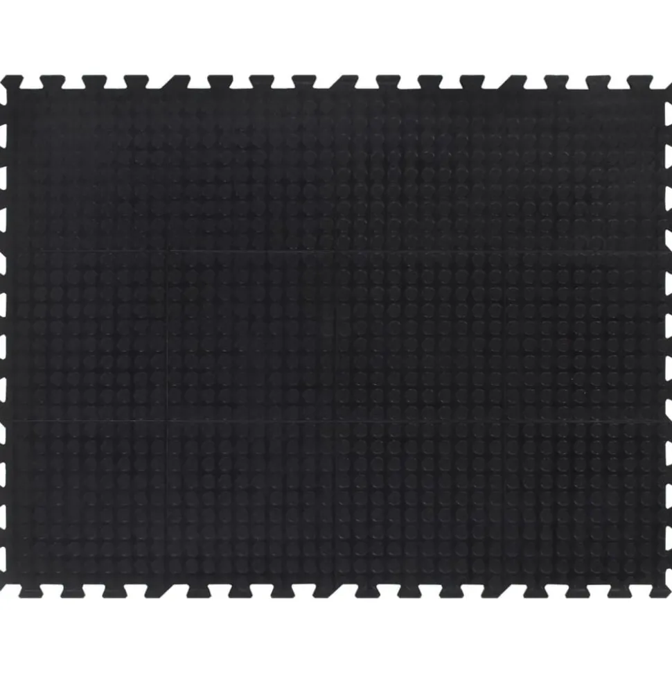 vidaXL Rubbertegel 12 mm 90x120 cm zwart