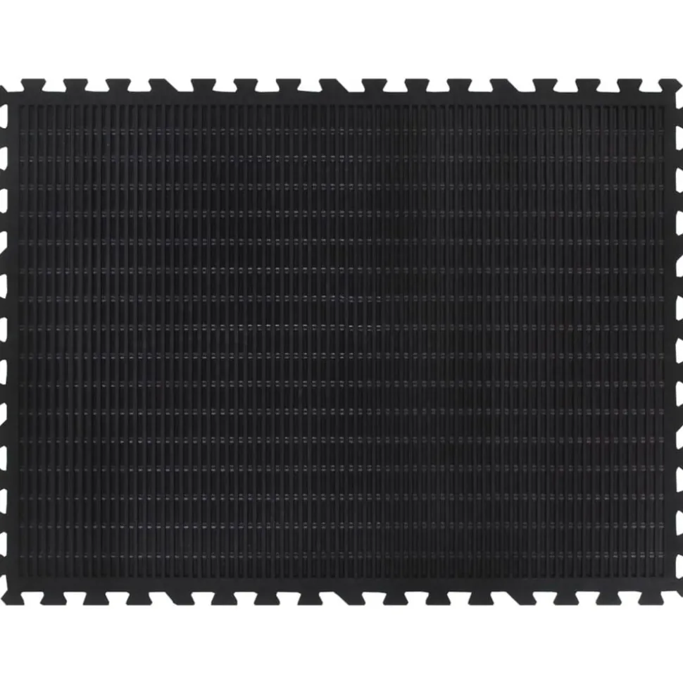 vidaXL Rubbertegel 12 mm 90x120 cm zwart