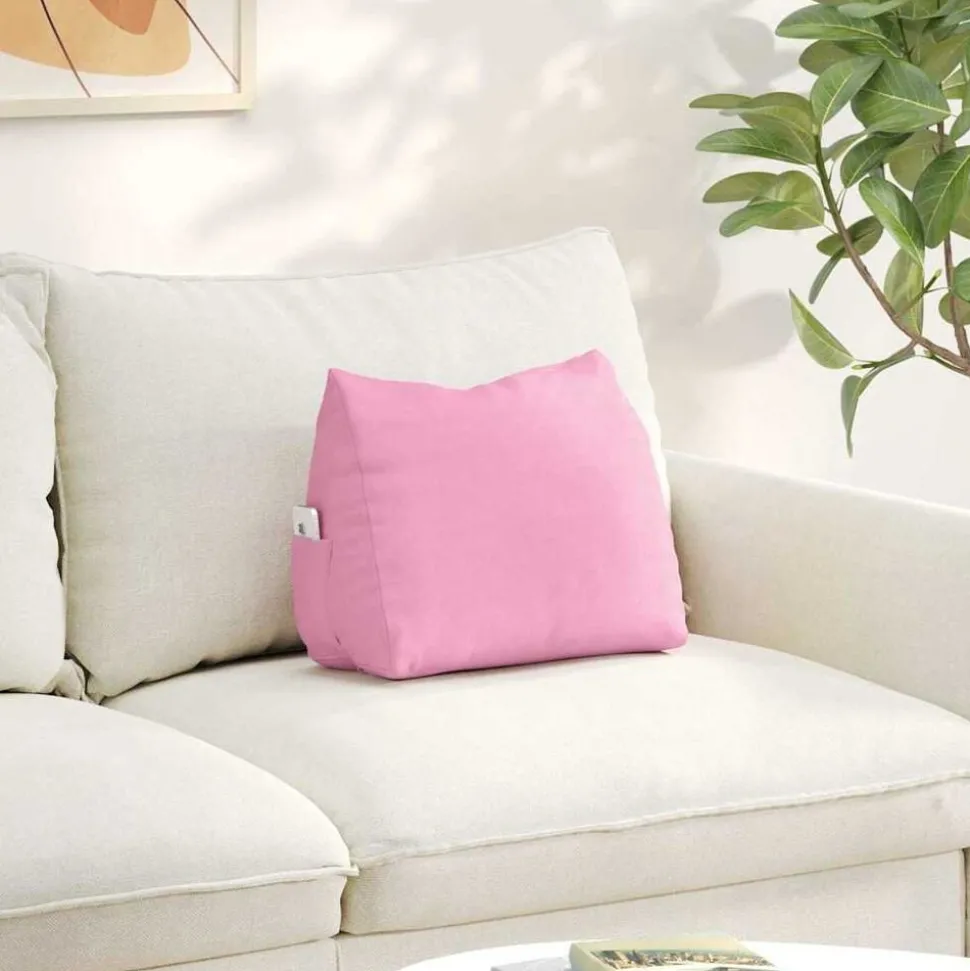 vidaXL Rugkussen Roze 45 x 20 x 35 cm Stof