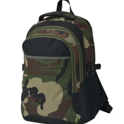 vidaXL Rugzak voor school 40 L zwart en camouflage