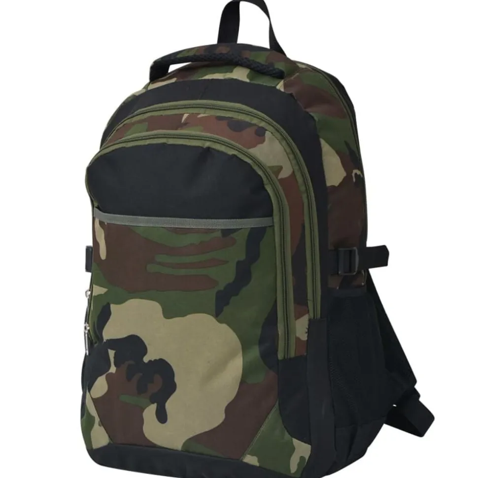 vidaXL Rugzak voor school 40 L zwart en camouflage
