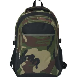 vidaXL Rugzak voor school 40 L zwart en camouflage