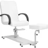 vidaXL Salonstoel met voetenbankje 127x60x98 cm kunstleer wit