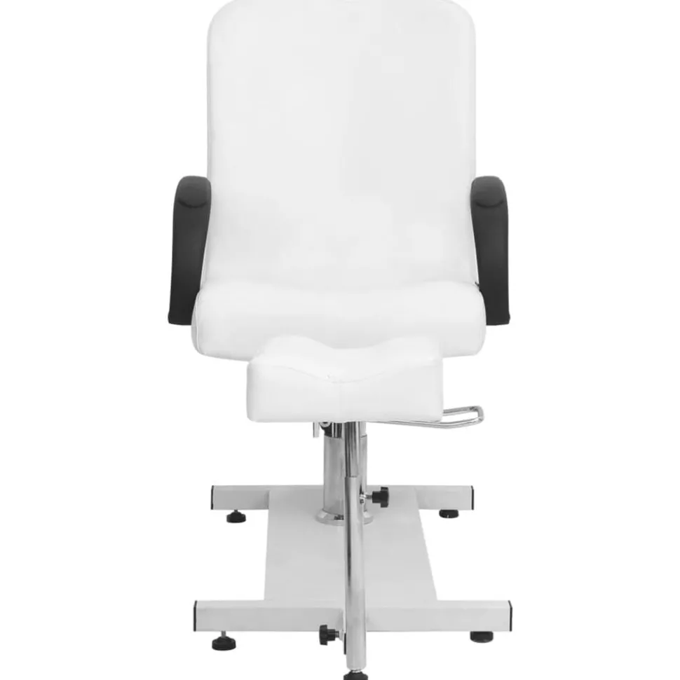 vidaXL Salonstoel met voetenbankje 127x60x98 cm kunstleer wit
