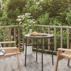 vidaXL Salontafel 45 cm poly rattan zwart