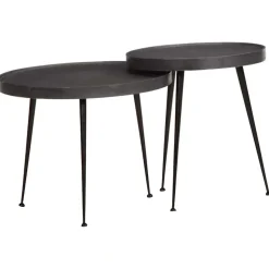 vidaXL Salontafel 2 stuks Zwart bewerkt hout