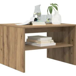 vidaXL Salontafel Artisan Eiken 60 x 50 x 40 cm Bewerkt hout