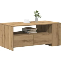 vidaXL Salontafel Artisan Eiken 102 x 55 x 43,5 cm Bewerkt hout