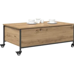vidaXL Salontafel Artisan Eiken 91 x 55 x 32 cm Bewerkt hout