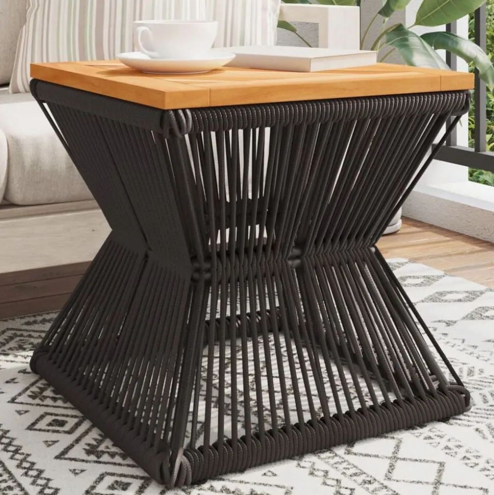 vidaXL Salontafel met draad 38x38x38 cm massief acaciahout