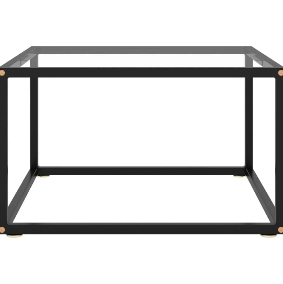 vidaXL Salontafel met gehard glas 60x60x35 cm zwart